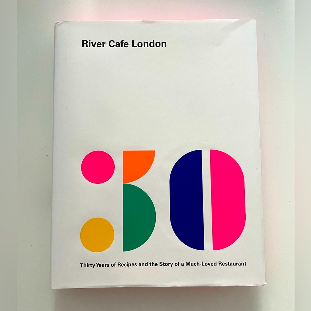 River Cafe London Cookbook / White Coffee Table Book with Hot Pink Edges